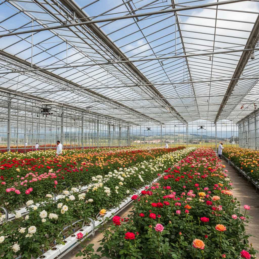 Invernadero de flores en la Sabana de Bogotá